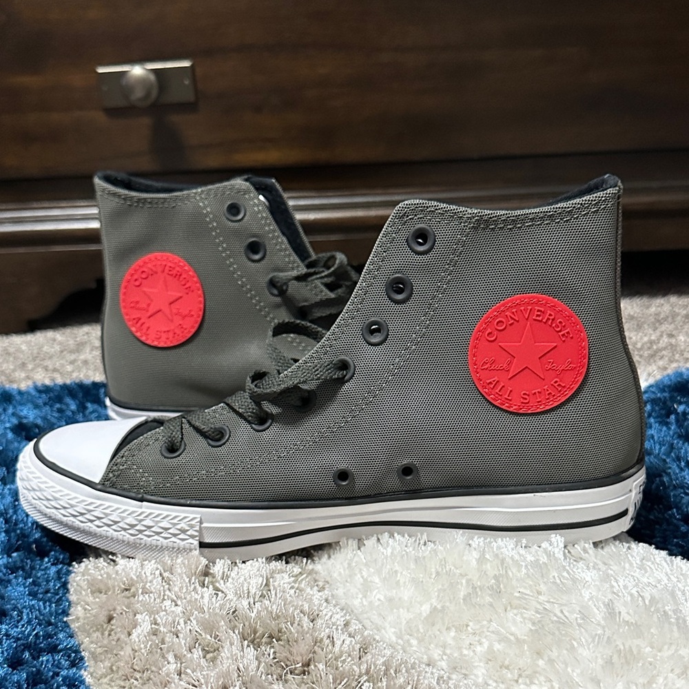 Converse High-Top Sneakers - Gray and Red